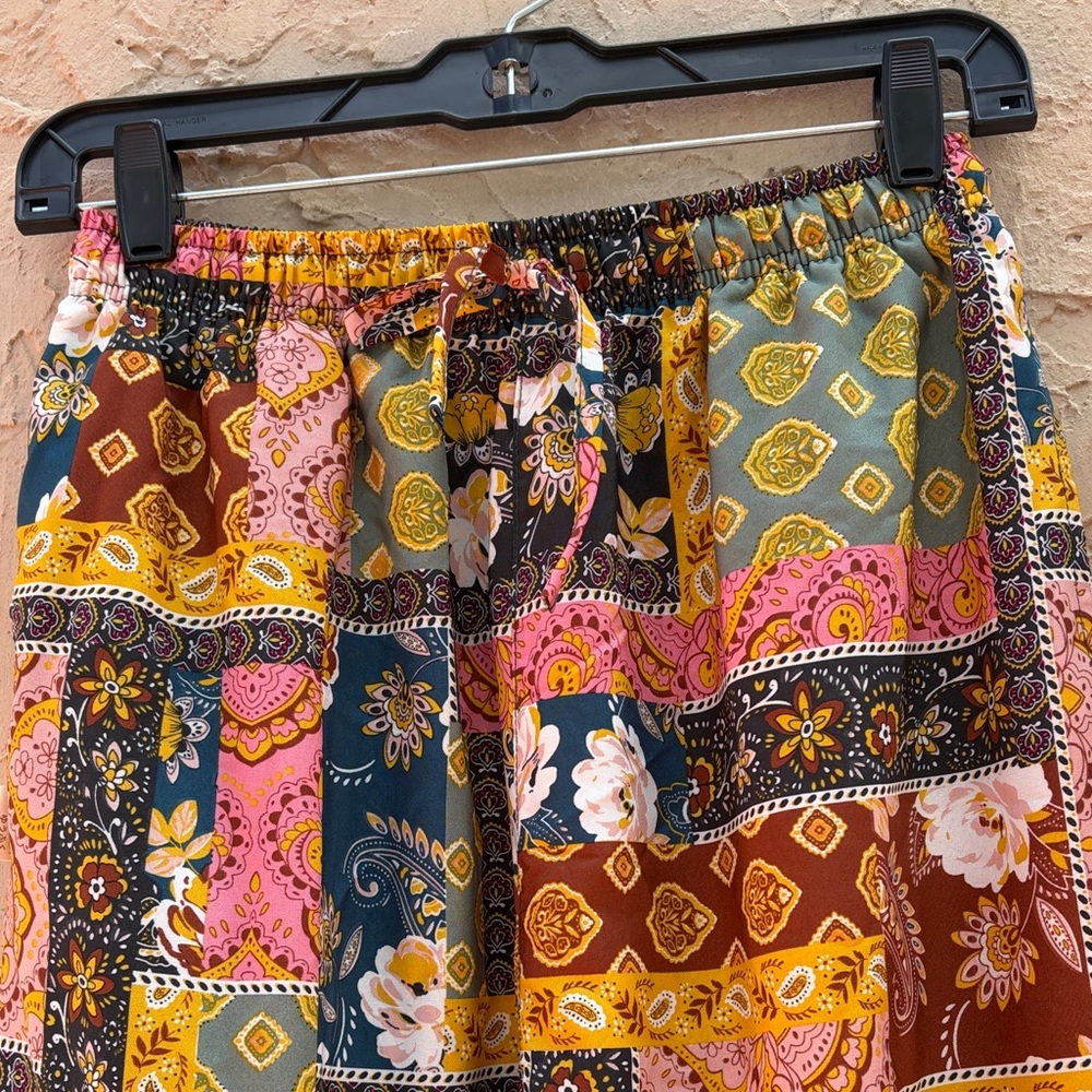 Prondi Patterned Patchwork Wide Leg Pants - Multi… - image 3